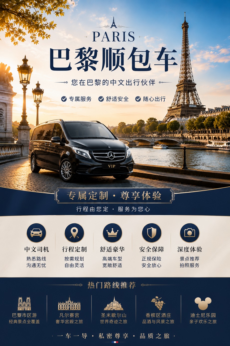 巴黎顺包车 中文司机团队